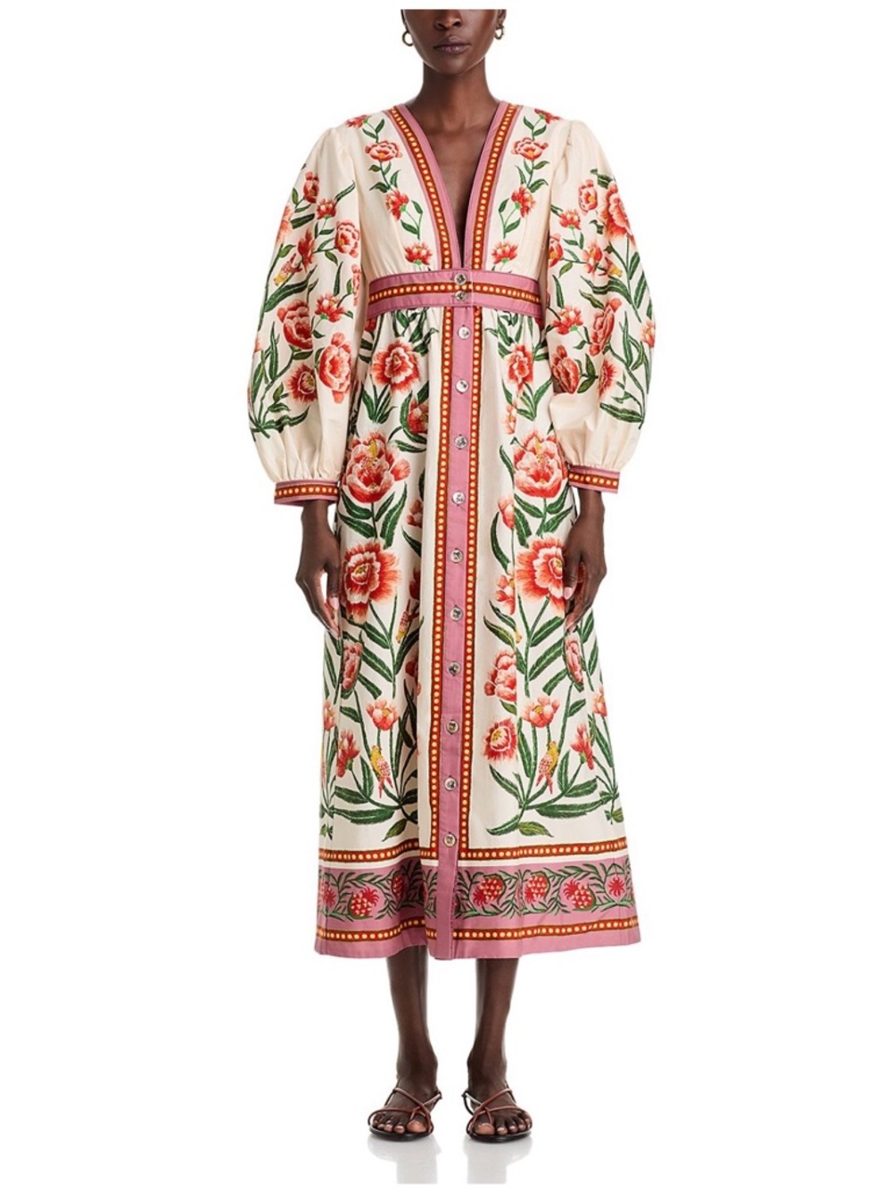 FARM Rio Ainika Floral Print Maxi Dress, Cream/Red, NWT ๐ง๐ท - Picture 6 of 16